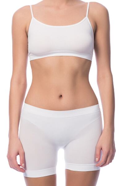 bejamonti Pantaloni scurți albi fără cusături de damă, colanți 2029