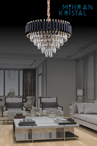 Almira MİHRAN KRİSTAL ALMİRA 55"LİK SİYAH SARI KRİSTAL TAŞLI