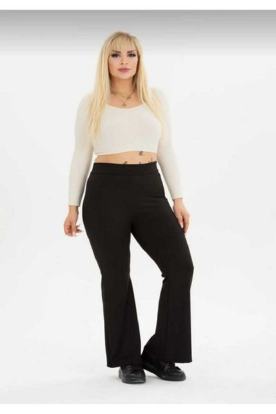 TİGERS plus size high waist ruffled winter ribbed leggings