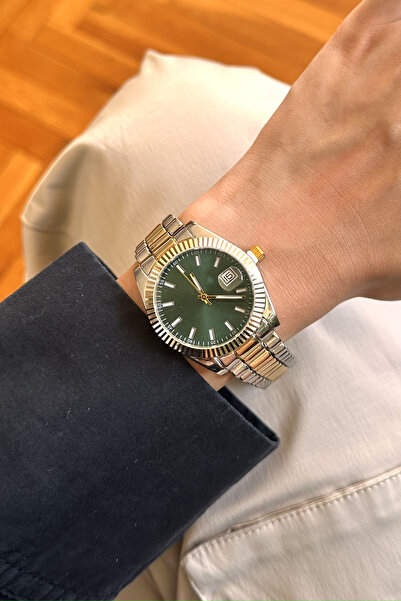 pierrose Silver Gold Double Color Metal Strap Women's Wristwatch