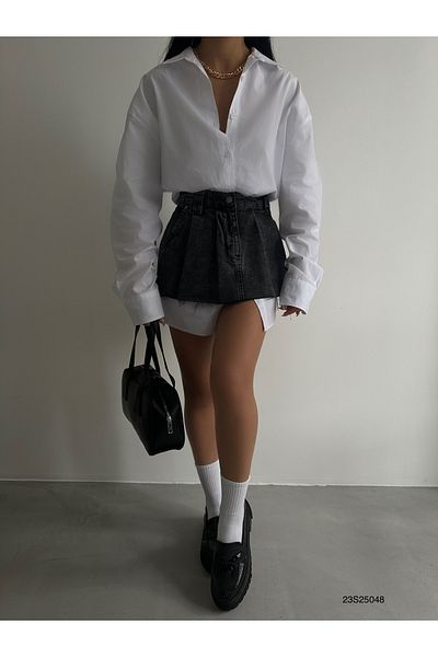 Black Fashion Elysian Store-Oversize Shirt Dress