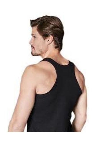 Berrak Men's 6-Piece Lycra Undershirt Black
