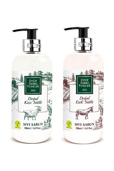 Eyüp Sabri Tuncer Natural Donkey Milk 500 ml + Goat Milk Liquid Soap 500 ml