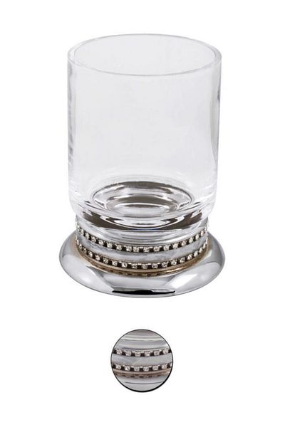 Maya Eldorado Chrome Stovetop Toothbrush Holder Glass 100% Brass