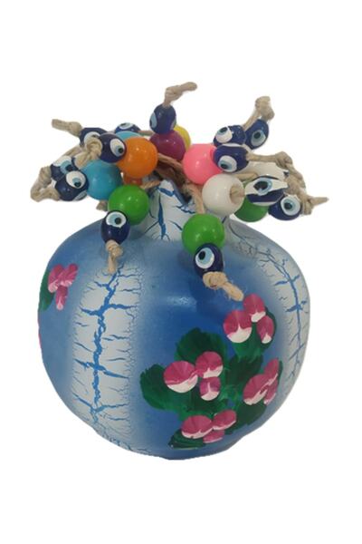 bimbambom Nar Dekor Biblo Mavi,nar Nazar Boncuklu Masa Üstü Biblo