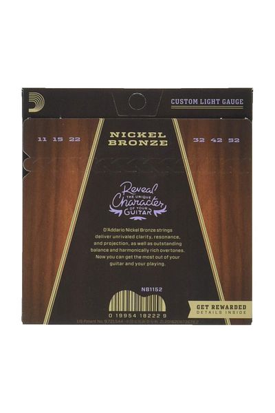 Daddario Xsem--- D'Addario Nb1152 Nickel Bronze Acoustic Guitar String (11-52)