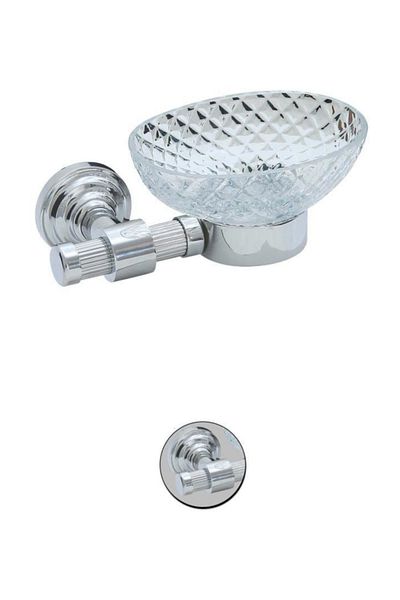 Maya Line Chrome Mounted Soap Dish Frosted Glass 100% Brass