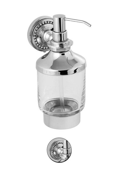 Maya Style Chrome Mounted Liquid Soap Dispenser Glass Brass