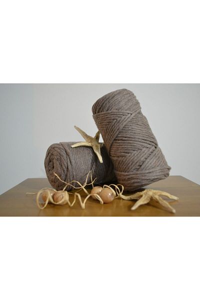 CAN DENİZ ART Brown Single Twist Scannable Macrame Thread 250gr 3mm