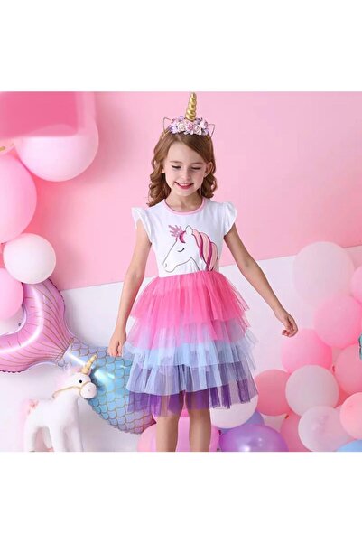 QUEEN AKSESUAR Φόρεμα για πάρτι γενεθλίων για κορίτσια σε ροζ λιλά νέας σεζόν...