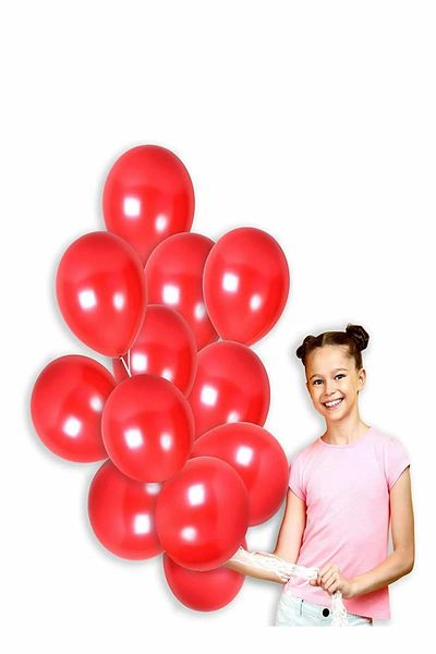Parti dolabı Red Color Metallic Balloon 50 Pieces (Pack of 50)