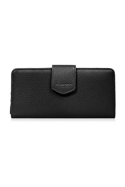 CENGİZ PAKEL Genuine Leather Black Women's Wallet CP65104