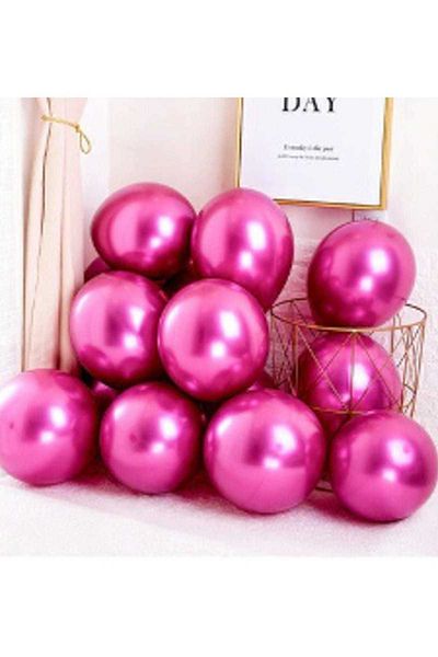Parti dolabı Chrome Shiny Metallic Pink-Gold Color 20 Balloons