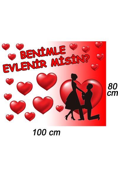 Parti dolabı Evlilik Teklifi Afiş Benimle Evlenir Misin Pankart Poster Branda