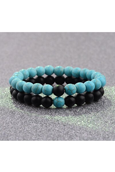 Kusakli Double Turquoise-matte Onyx Men's Bracelet Set