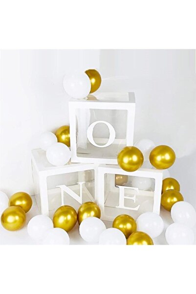 BİDOLUMUTLULUK One Yazılı Şeffaf Kutu Harf Beyaz 25 Cm