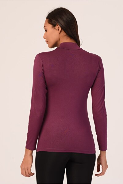 DISENTIS MODEST Half Fisherman Long Sleeve Viscose Eggplant Body