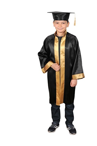 Mezuniyetshop Robă de absolvire Școala Primară Negru Aur