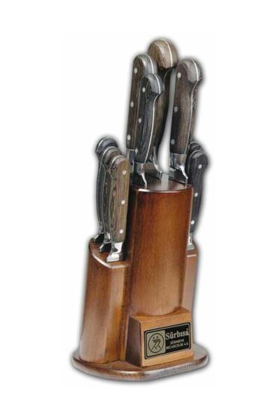 Sürbisa 61504-YM-E Ahşap Standlı Yöresel Mutfak Bıçak Seti 10lu (Pimli)