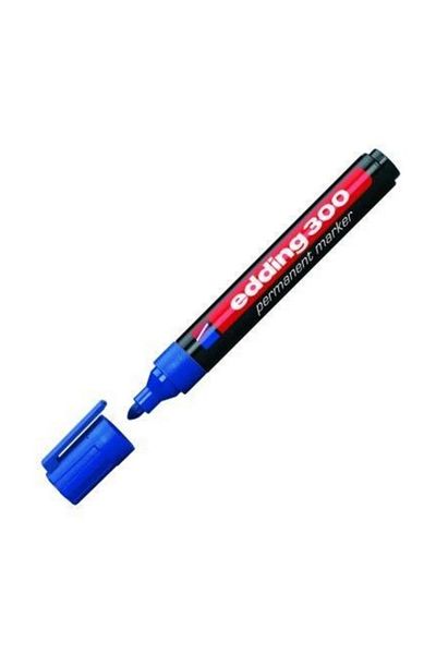 Edding 300 Blue Permanent Marker Parcel Pen Round Tip Indelible Pack of 10