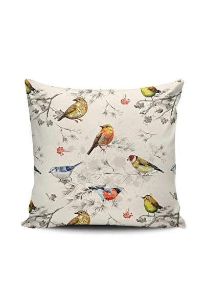 Alkan Homes غطاء وسادة مطبوع رقميًا على شكل طيور لطيفة