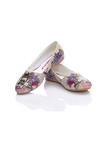 Streetfly حذاء باليرينا نسائي مطبوع ملون