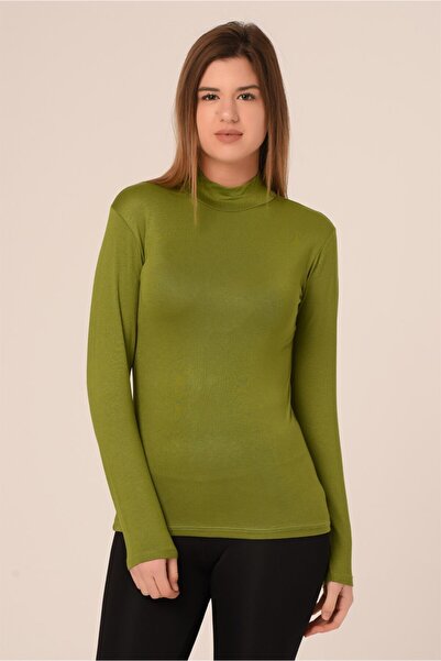 DISENTIS MODEST جسم فيسكوز أخضر بأكمام طويلة - نصف صياد