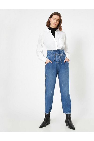 Koton Γυναικείο Παντελόνι Blue Mom Jean 0YAF40679GD