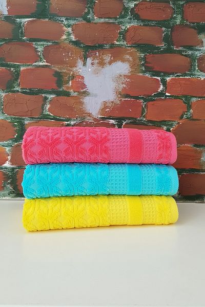Özdilek Lyre 3-Piece Towel - Turquoise Pomegranate Blossom Yellow