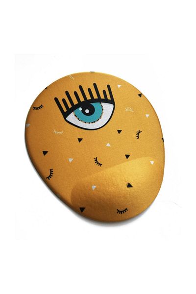 Officeküp Eyes Mouse Pad with Wrist Support - Yellow
