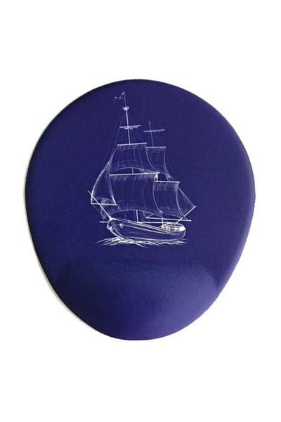Officeküp Mouse Pad with Wrist Support Blue Ship