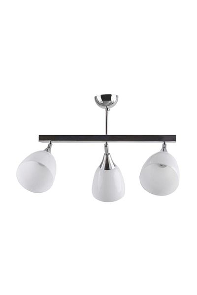 RİOLİGHT Modern Chrome Color Movable 3x27 Lampholder Opal Glass Pendant Lamp Chandelier