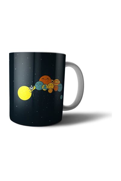 Bi Tıkla Gelsin Photo Taking Sun And Planets Design Printed Porcelain Mug - G...