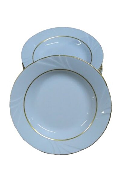 Güral Porselen 19 Cm Yaldızlı Çukur Yemektabağı 6 Lı