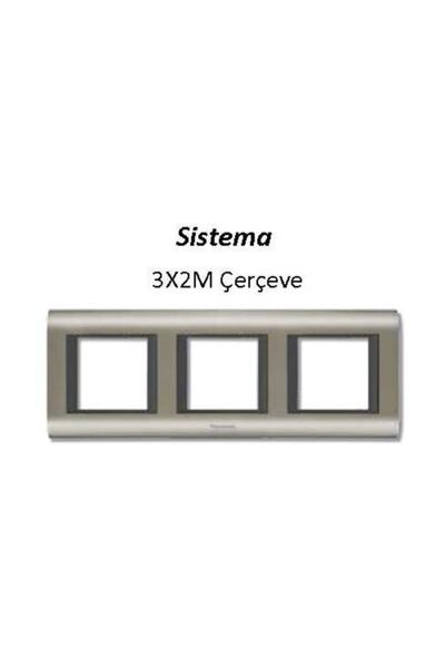 PANASONIC Viko Thea Sistema Inox Matt + Πλαίσιο Dore 3m
