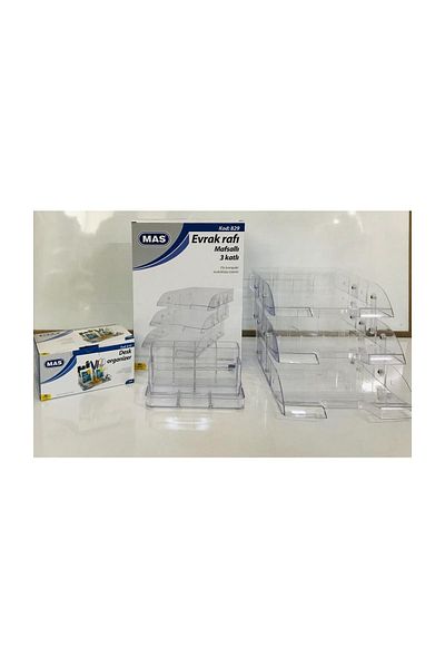 Mas Transparent Document Shelf and Desk Organizer Set of 2