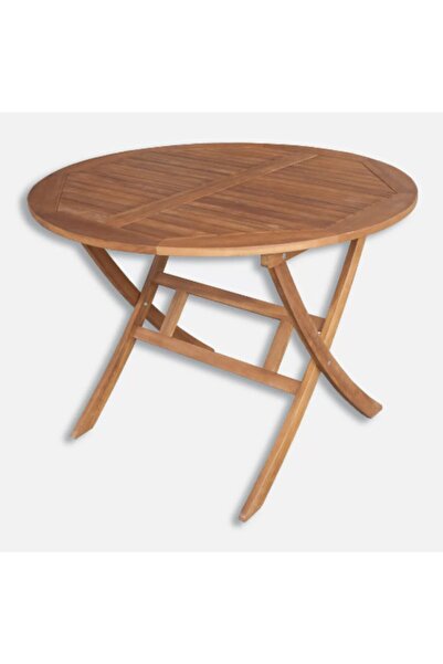 Sadece Nette Yuvarlak Ahşap Balkon Masası