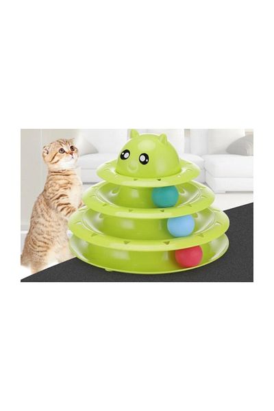 CMT 3 Tiers Cat Toy with Cat Head