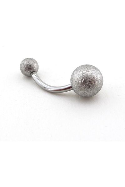 Solfera Silver Color 8mm Ball End Steel Banana Belly Piercing P455a