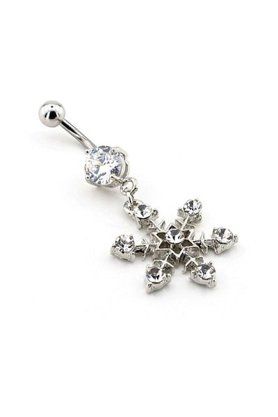 Solfera Stoned Snowflake Belly Piercing P114