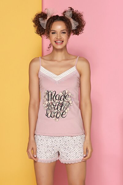 Sevim Kadın Gül Kurusu Şort Takım