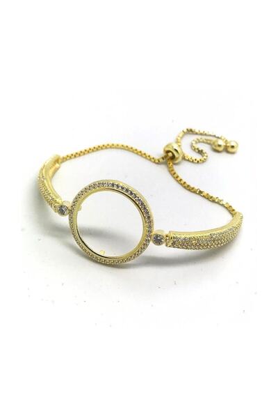 Erer Gümüş Gümüş Çeyrek Altın Konulan Çerçeveli Bileklik