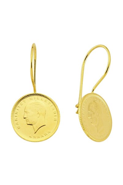 BİLEZİKHANE Ata Çeyrekli Küpe 4,50 Gram 22 Ayar Altın