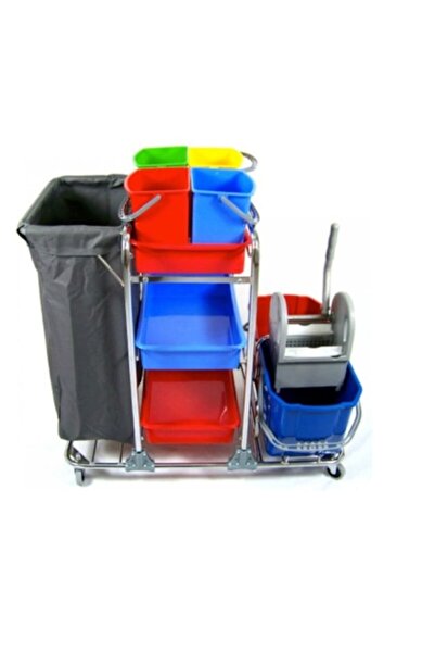Safell Brandalı Krom Kat Temizlik Arabası Sf3101