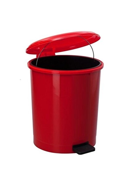 Safell Pedallı Çift Kovalı Çöp Kovası 35 Litre Kırmızı - Isıya Dayanıklı - Sa...