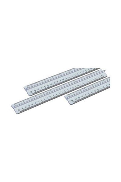 HATAS Triple Ruler Transparent Triangle Ruler 30 Cm