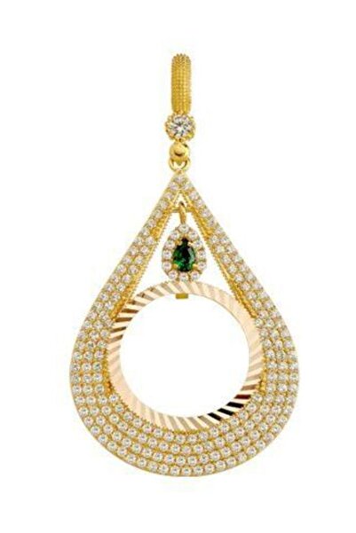 BİLEZİKHANE Çerçeve Kolye Ucu Damla Model 5.75 Gram 14 Ayar Altın