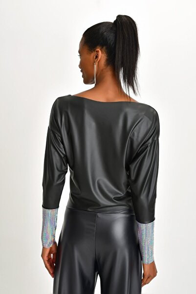 Quincey Γυναικεία Δερμάτινη Μπλούζα