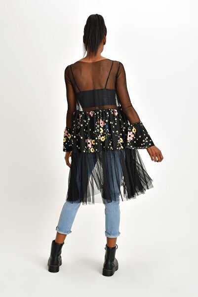 Quincey Γυναικείο φόρεμα από μαύρο τούλι