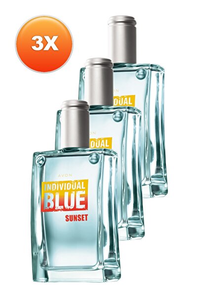 AVON Individual Blue Sunset Erkek Parfüm Edt 100 Ml. Üçlü Set